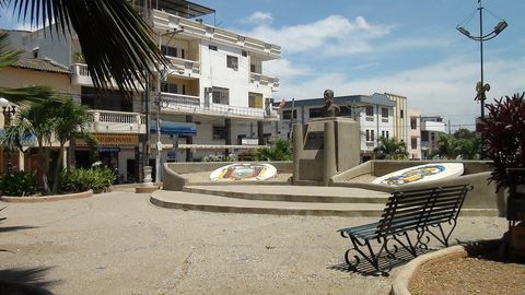 Central plaza in Playas, Ecuador